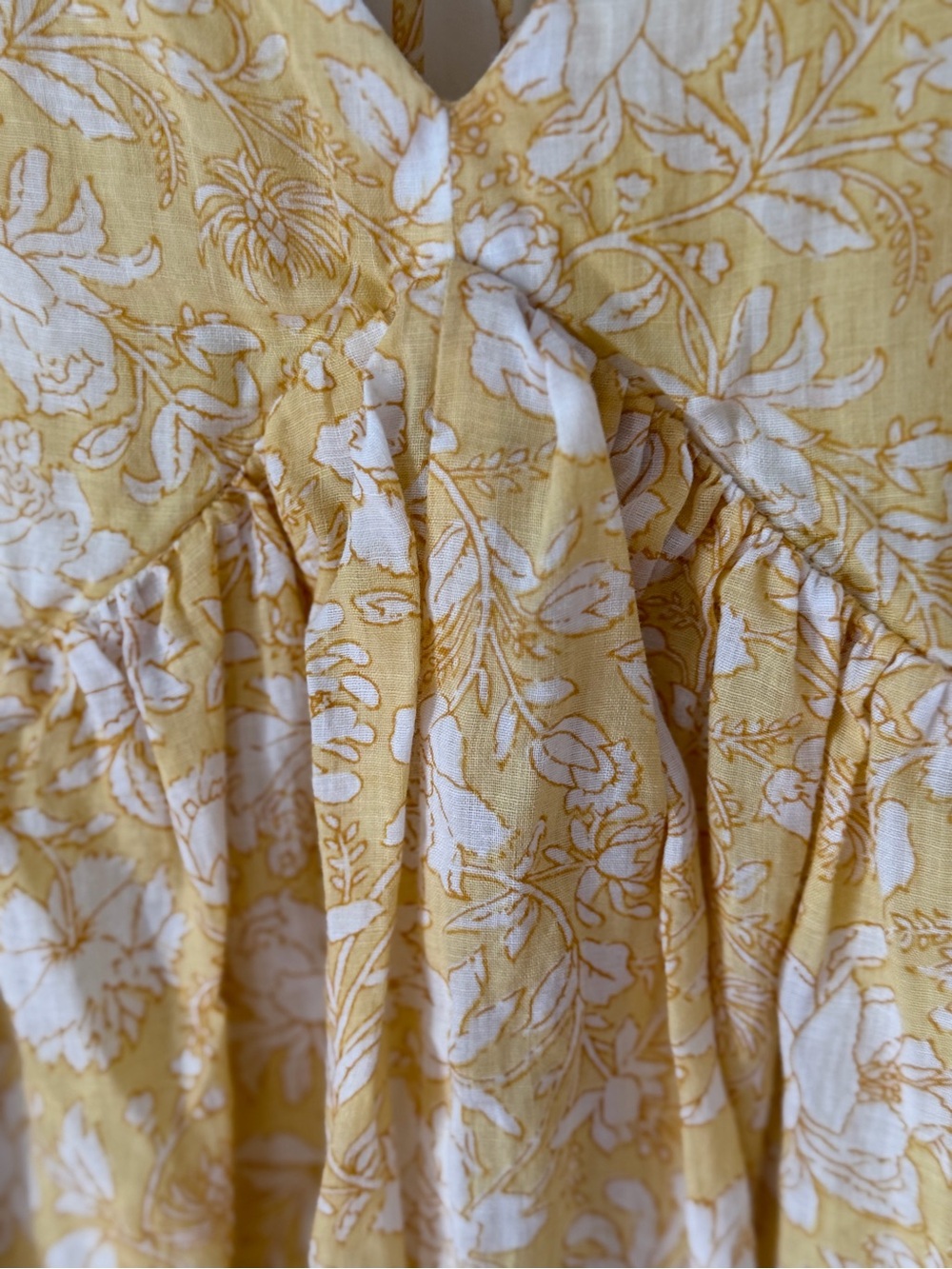 Women’s J Crew Swingy Lined V neck Mini Dress Yellow Floral Hidden Zip Size XL - Picture 2 of 12